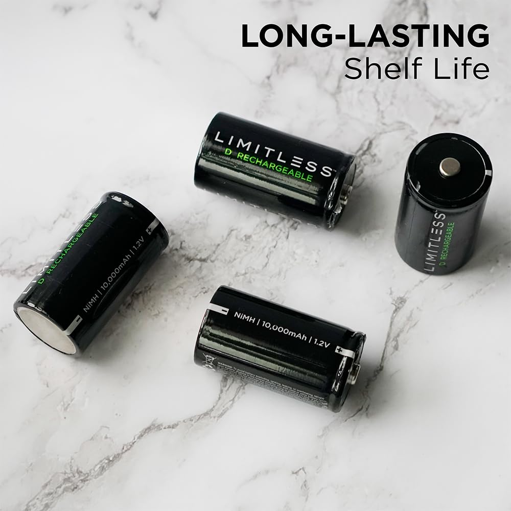 Rechargeable D Batteries 4-Pack W1724