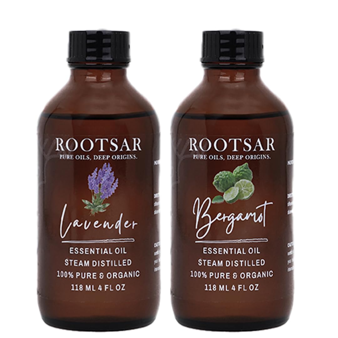 100% Pure Essential Oil Set Lavender & Bergamot 4 fl oz K558137