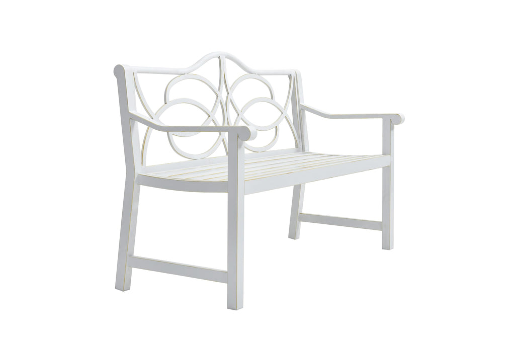 50" Outdoor Metal Park Bench with Backrest and Armrest Z9881
