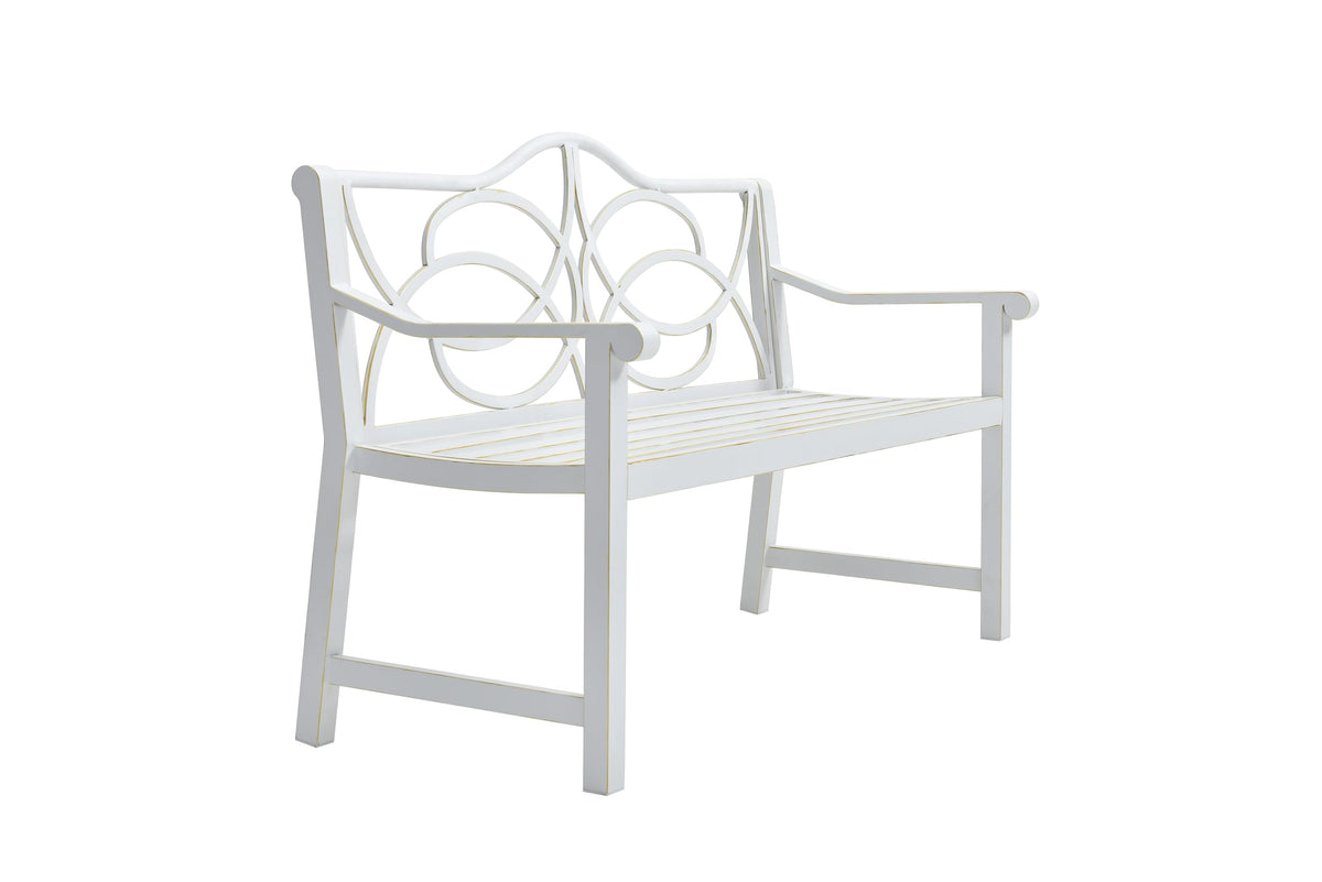 50" Outdoor Metal Park Bench with Backrest and Armrest Z9881
