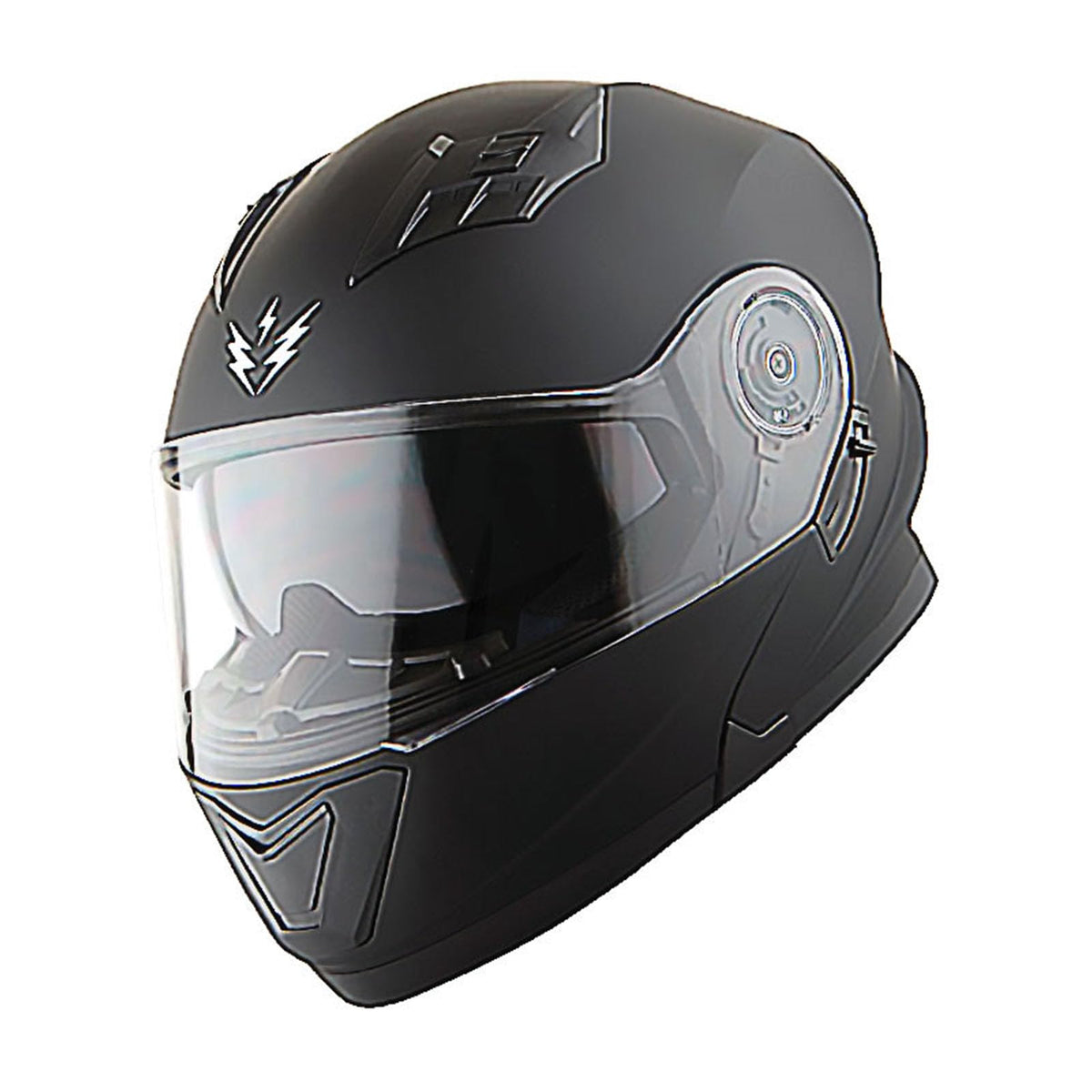Matt Black Modular Full Face Motorcycle Helmet with Dual Visor G354