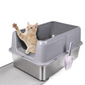 XL Stainless Steel Cat Litter Box with Lid X15526