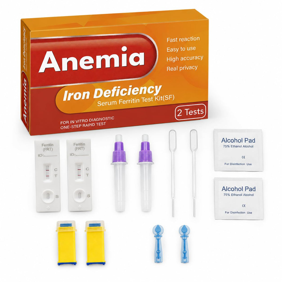 Iron Deficiency at Home Test Kit 2-Pack E175