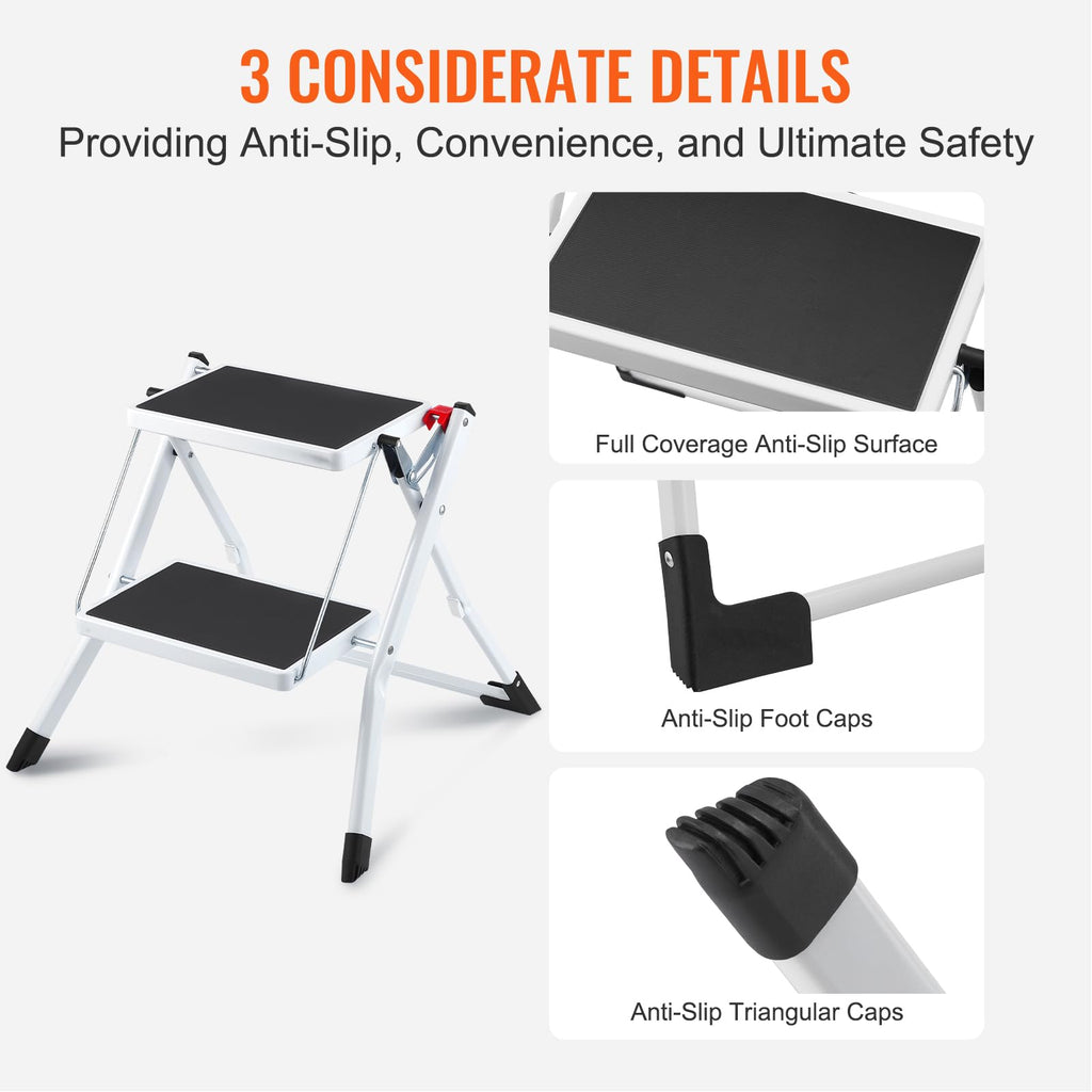 2-Step 330lbs Capacity Folding Steel Step Stool O613937