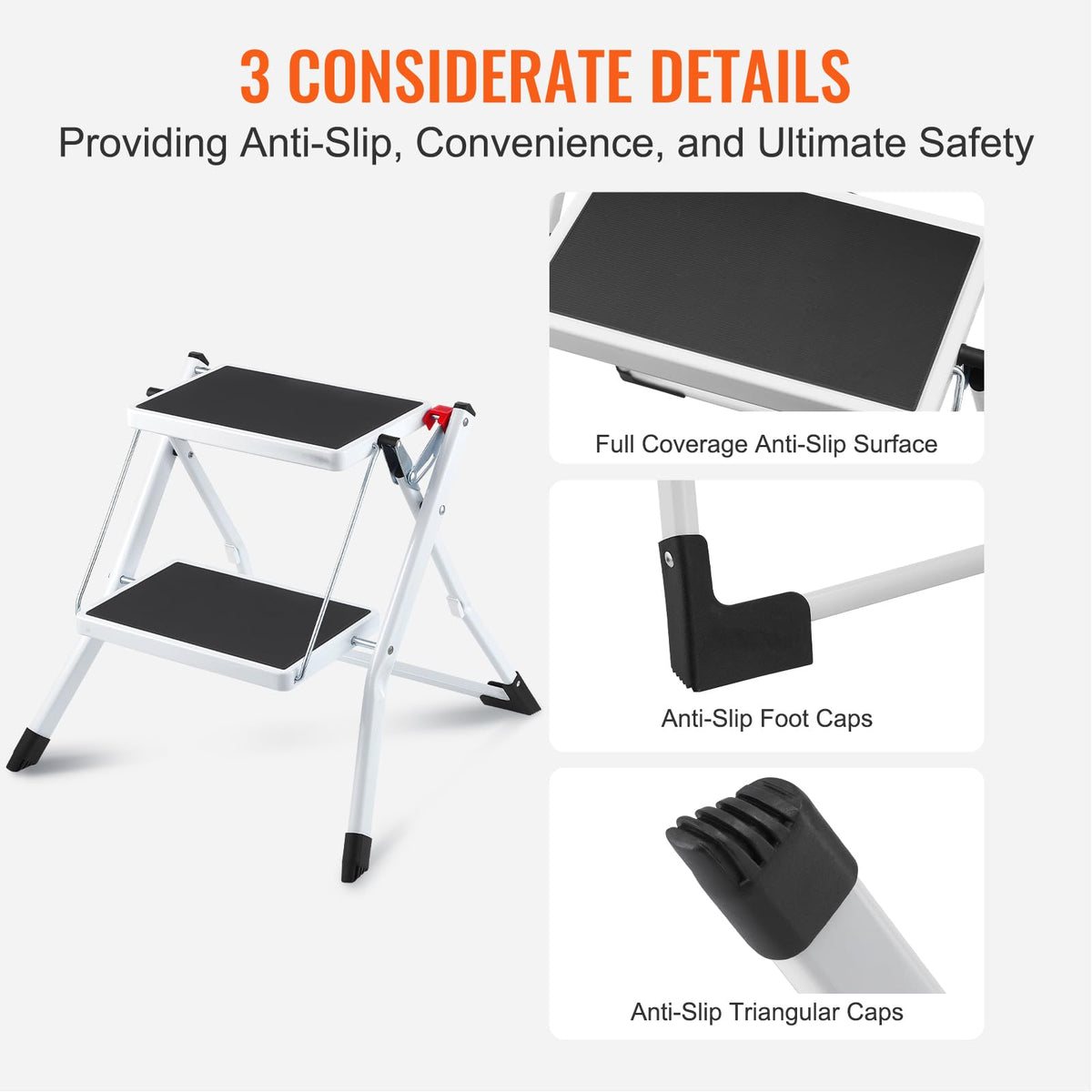 2-Step 330lbs Capacity Folding Steel Step Stool O613937
