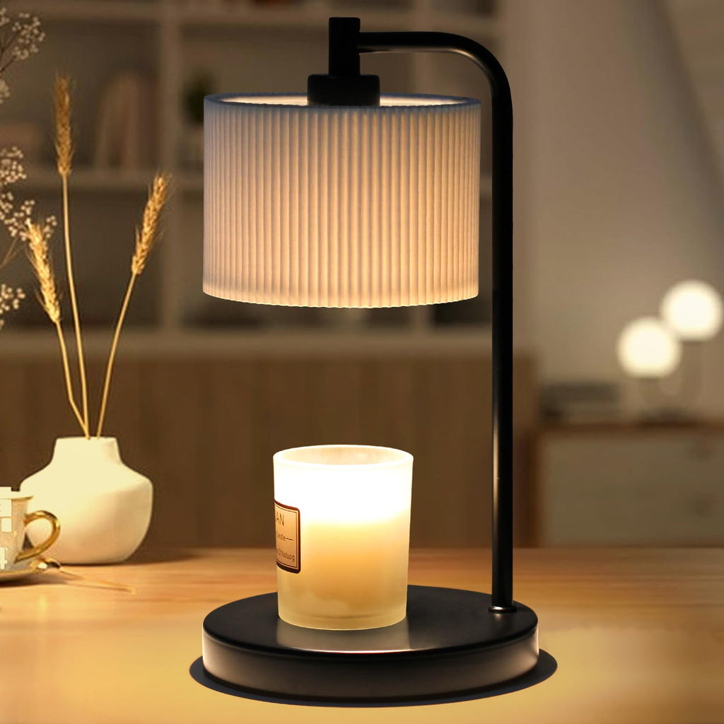 Dimmable Candle Warmer Lamp with Timer and Bulbs Black F395595