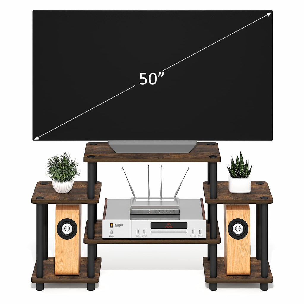 6-Shelf Toolless TV Stand with Raised Top for TV up to 50 Inch D9169