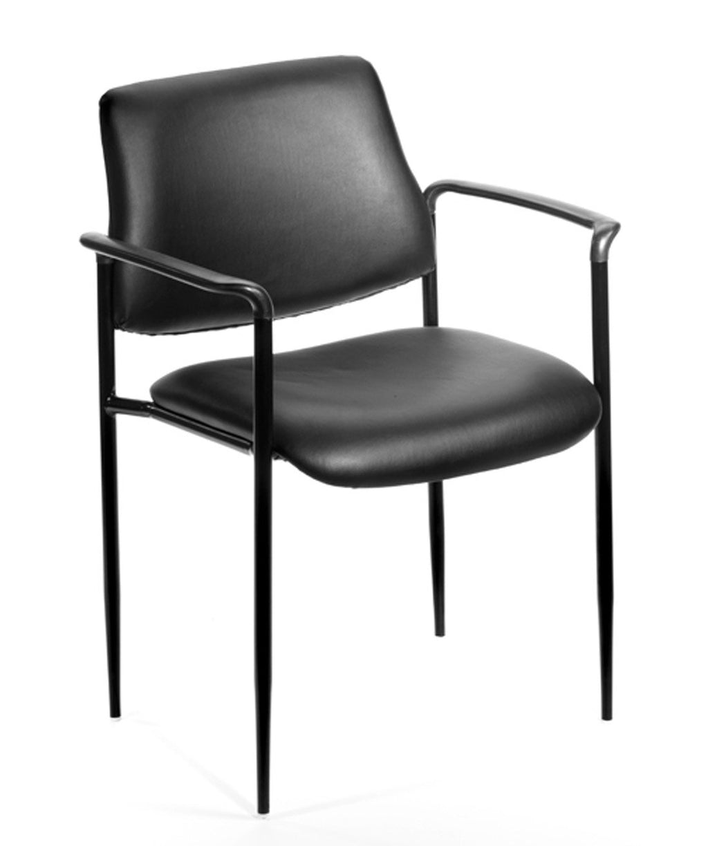 Black Caressoft Stacking Chair with Arm W747