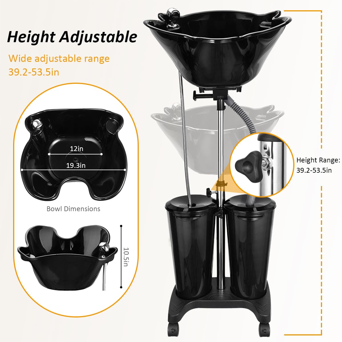 Portable Shampoo Bowl with Electric Pump W933951