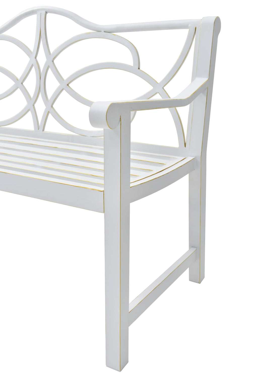 50" Outdoor Metal Park Bench with Backrest and Armrest Z9881