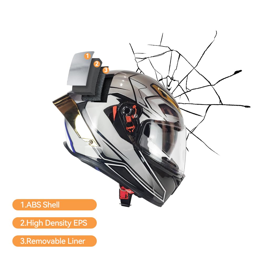 Full Face Motorcycle Helmet with Bluetooth T100646