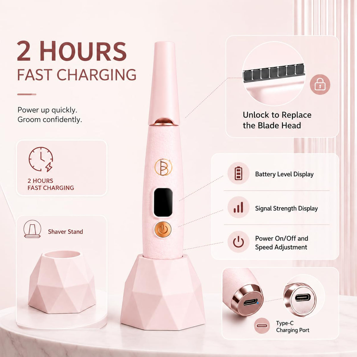 Rechargeable Sonic Dermaplane Razor with 10 Refills K766157