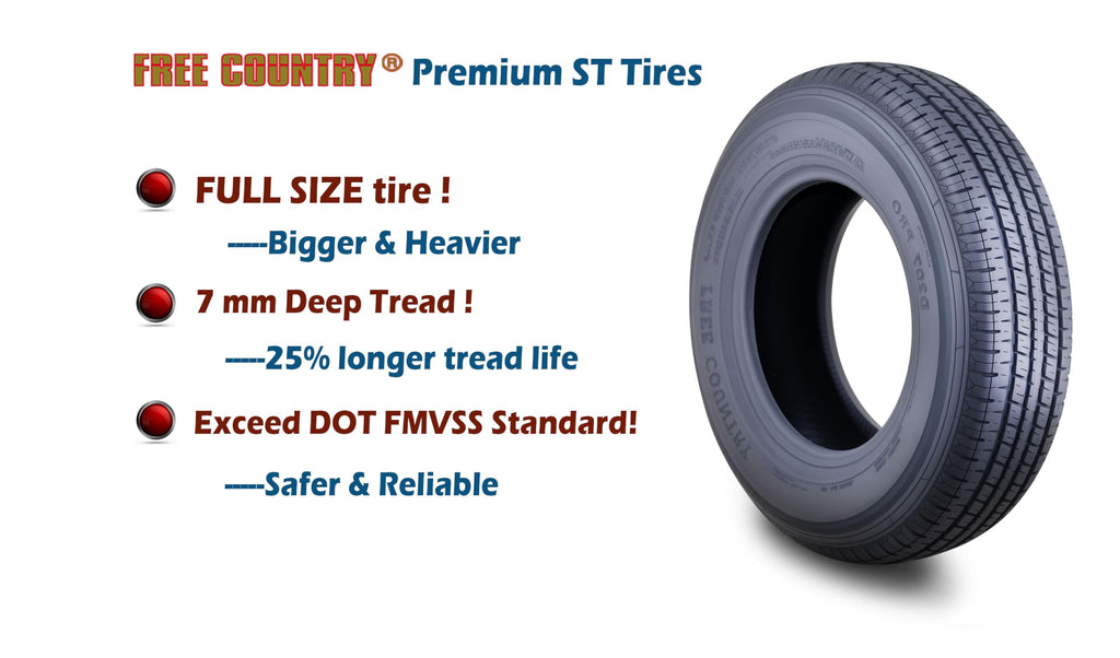 Trailer Tire Wheel ST205/75R15 8PR 5X4.5 White Spoke Pk2 F375