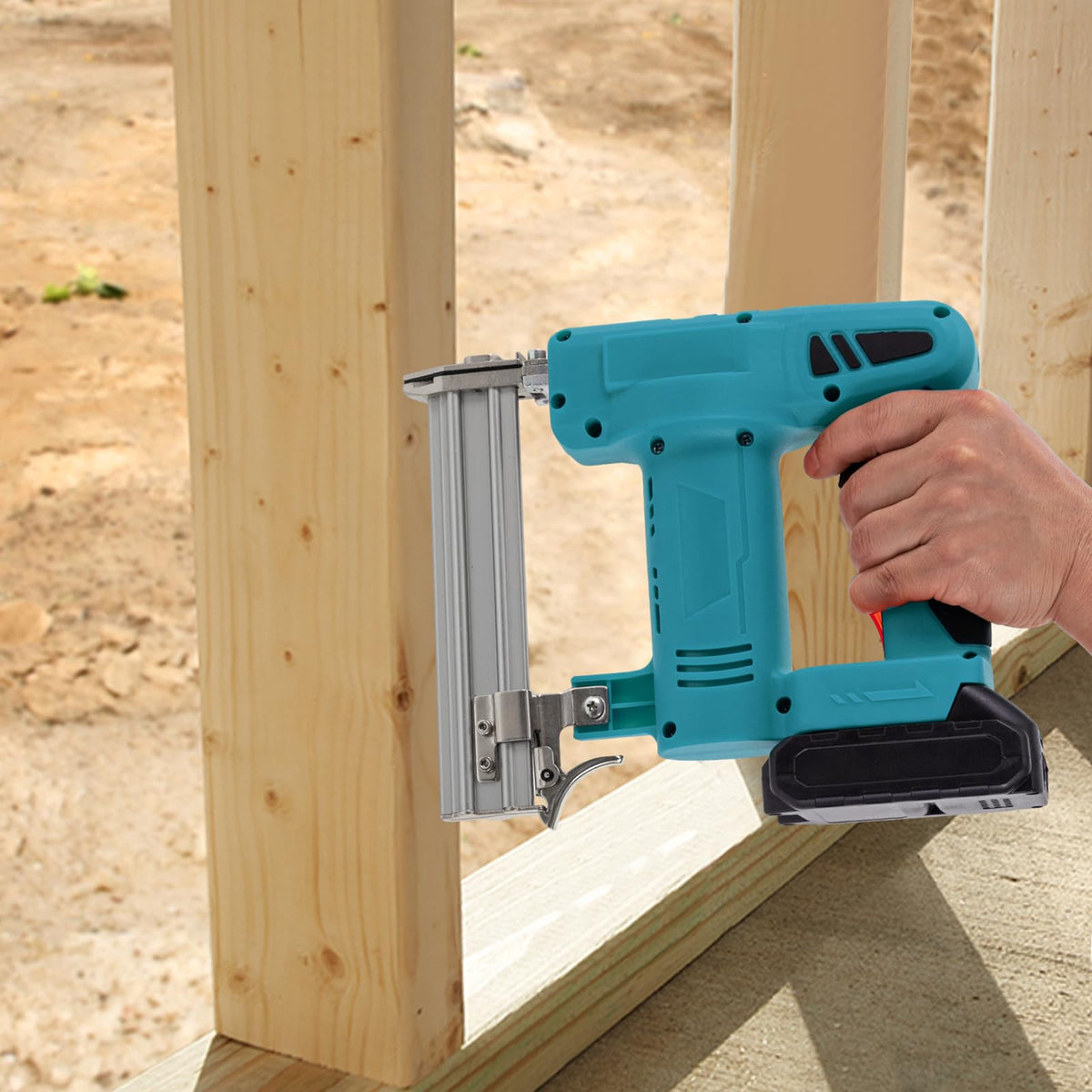 Cordless Battery Powered Brad Nailer Kit with Carrying Case D923550