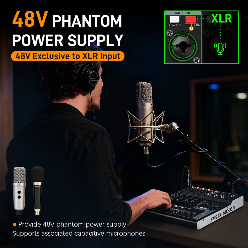 6 Channel Bluetooth Audio Mixer with 2 XLR Inputs G33223