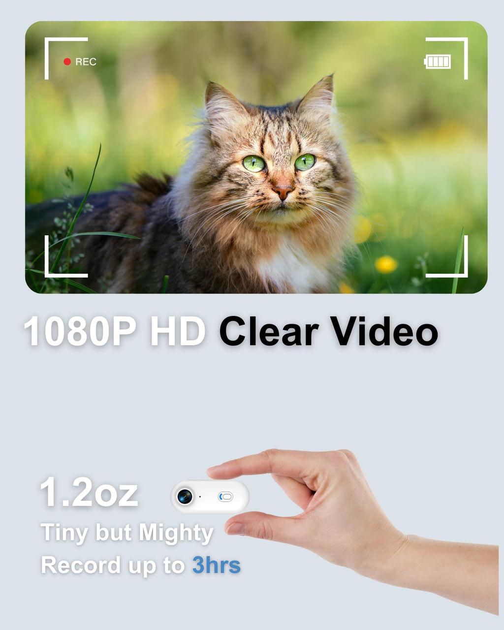 Cat Camera Collar with APP, 1080P HD Pet POV Video Recording V994