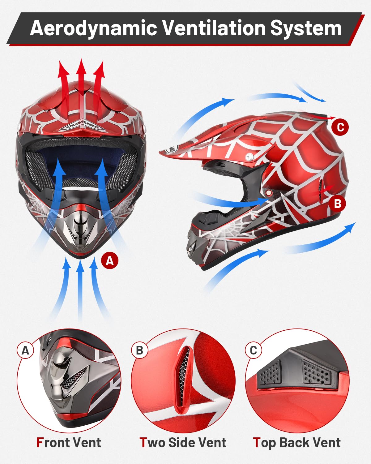 Youth DOT Approved Full Face Motocross Helmet X809774