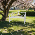 50" Outdoor Metal Park Bench with Backrest and Armrest Z9881