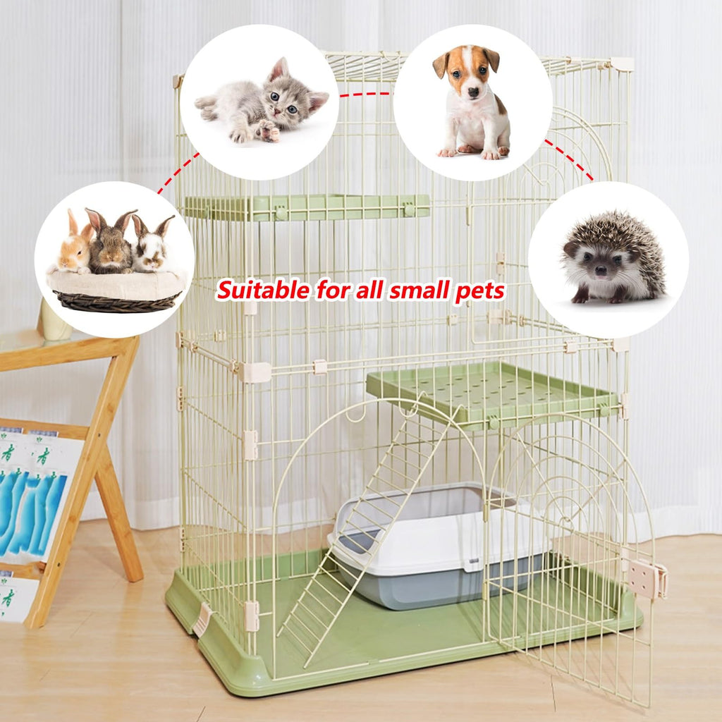 3/4-Tier Cat Cage Playpen with Hammock D244