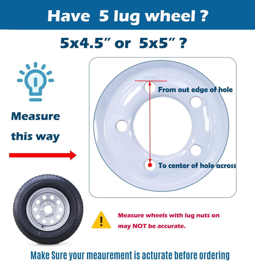 Trailer Tire Wheel ST205/75R15 8PR 5X4.5 White Spoke Pk2 F375