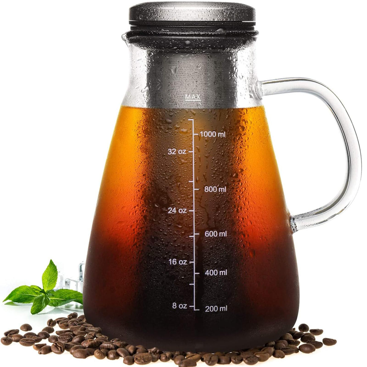 34oz Cold Brew Iced Coffee Maker with Stainless Steel Filter H83943