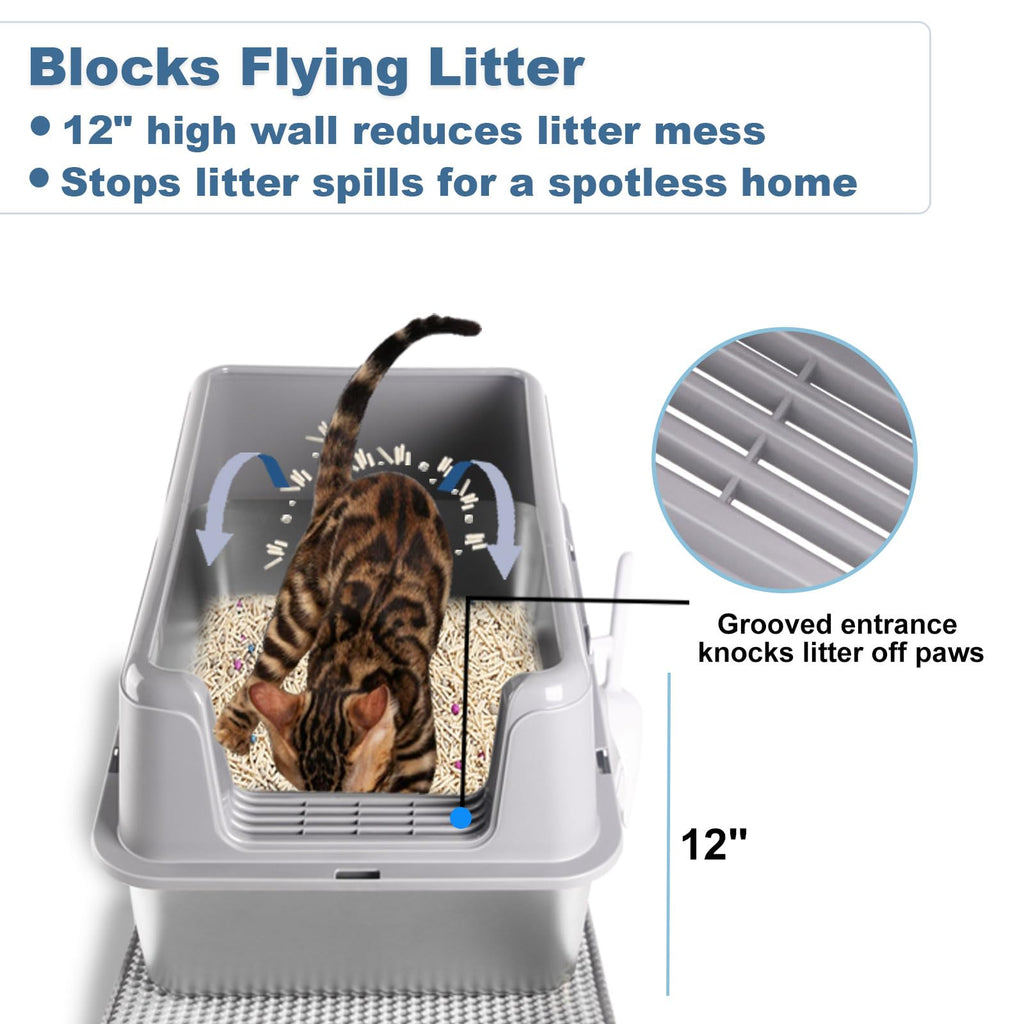 XL Stainless Steel Cat Litter Box with Lid X15526