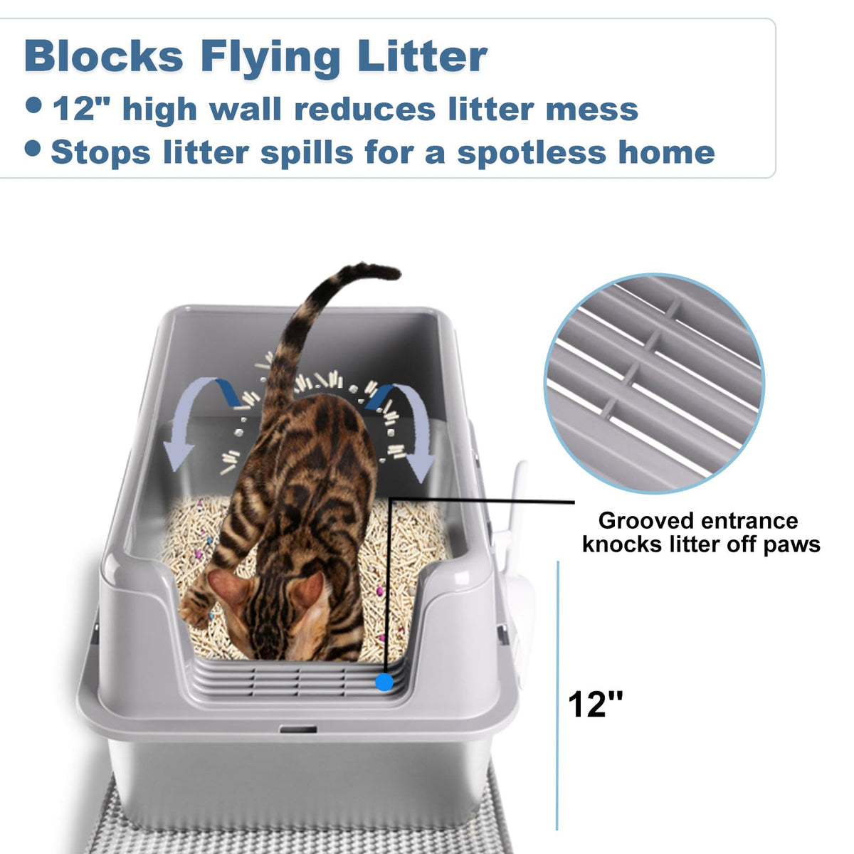 XL Stainless Steel Cat Litter Box with Lid X15526