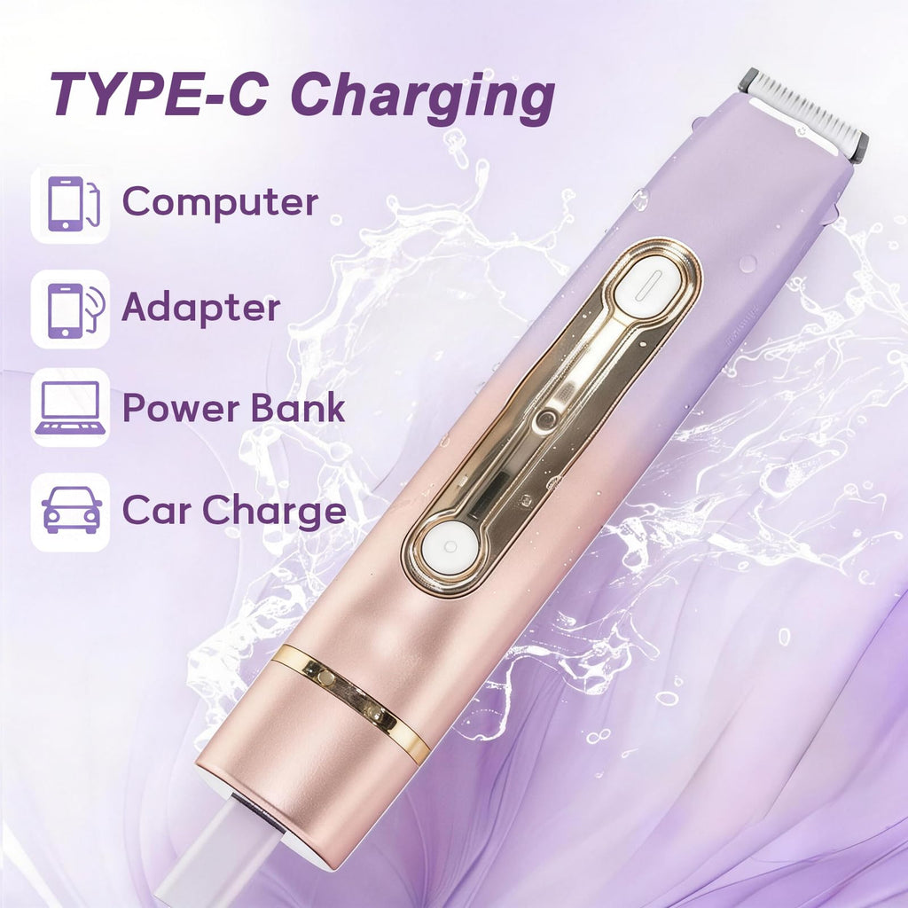 Light Purple Waterproof Dual-Head Bikini Trimmer L91781