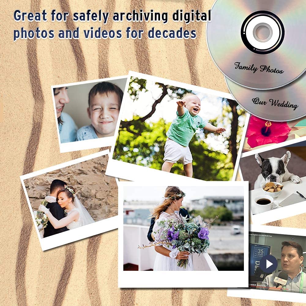 50GB BD-R DL White Inkjet Printable Blu-ray Double Layer Recordable Media 50-Disc Spindle F52061
