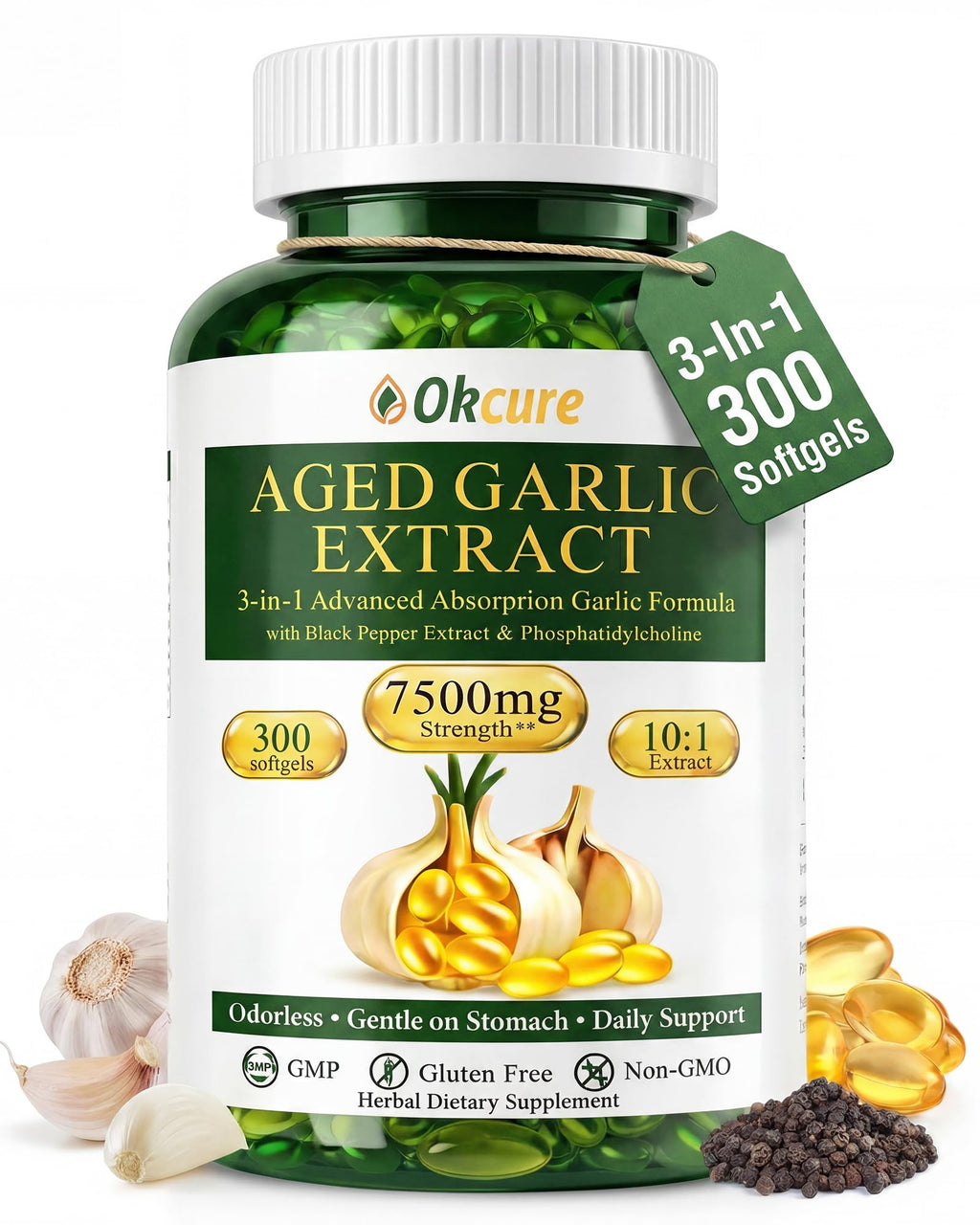 Odorless Garlic Supplement 300 Softgels N53773