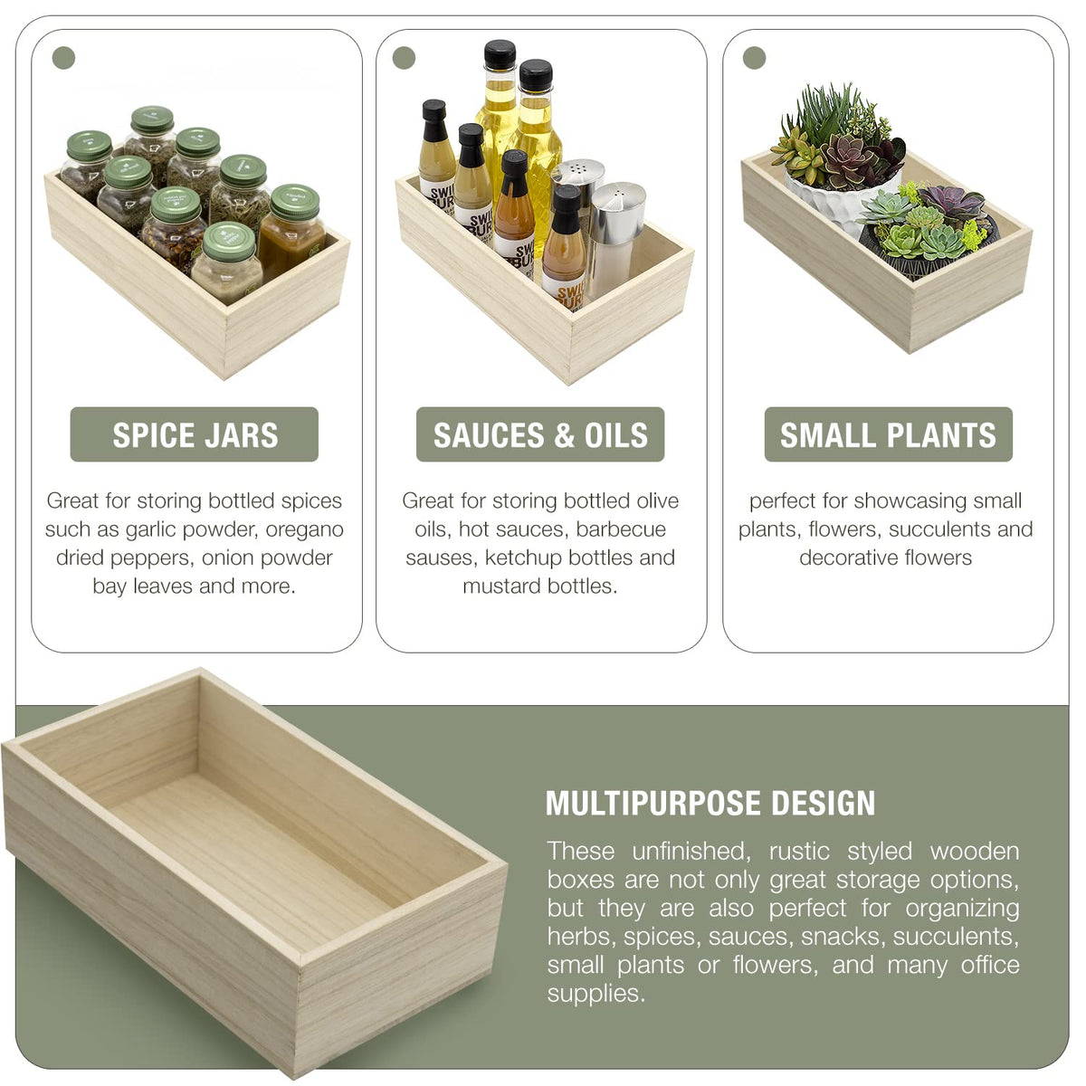 Unfinished Wooden Boxes 4 Pack I6690
