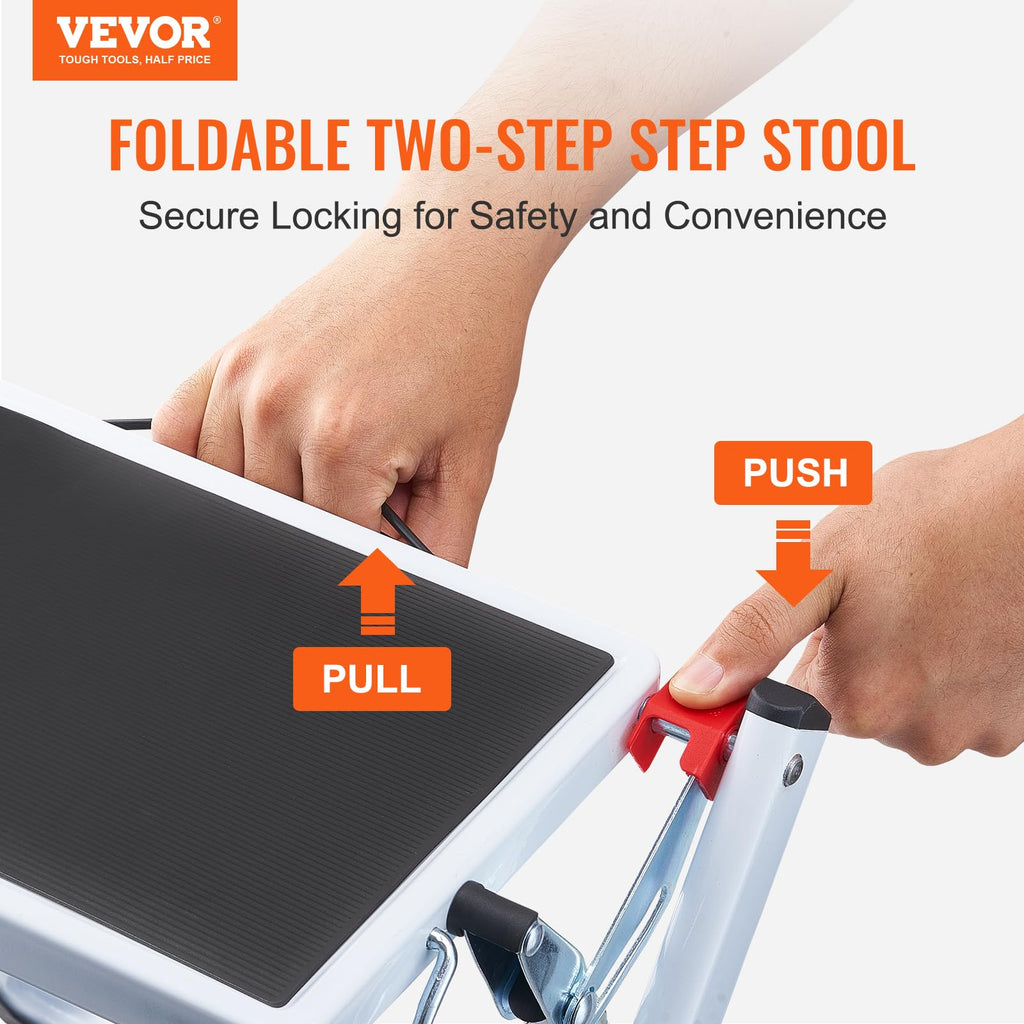 2-Step 330lbs Capacity Folding Steel Step Stool O613937