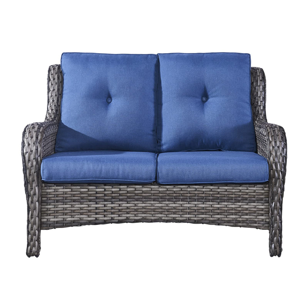 2-Seater Wicker Patio Sofa with Cushions A6826