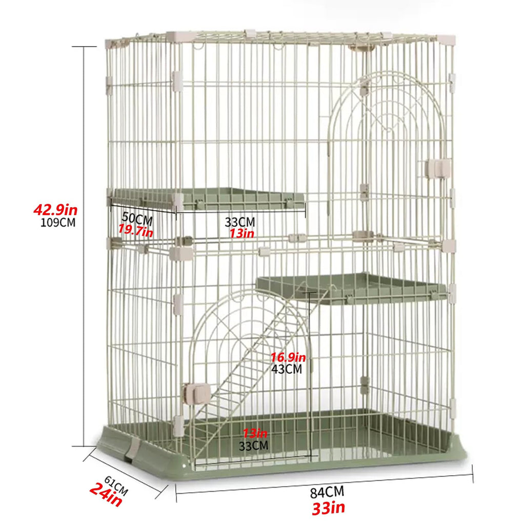 3/4-Tier Cat Cage Playpen with Hammock D244