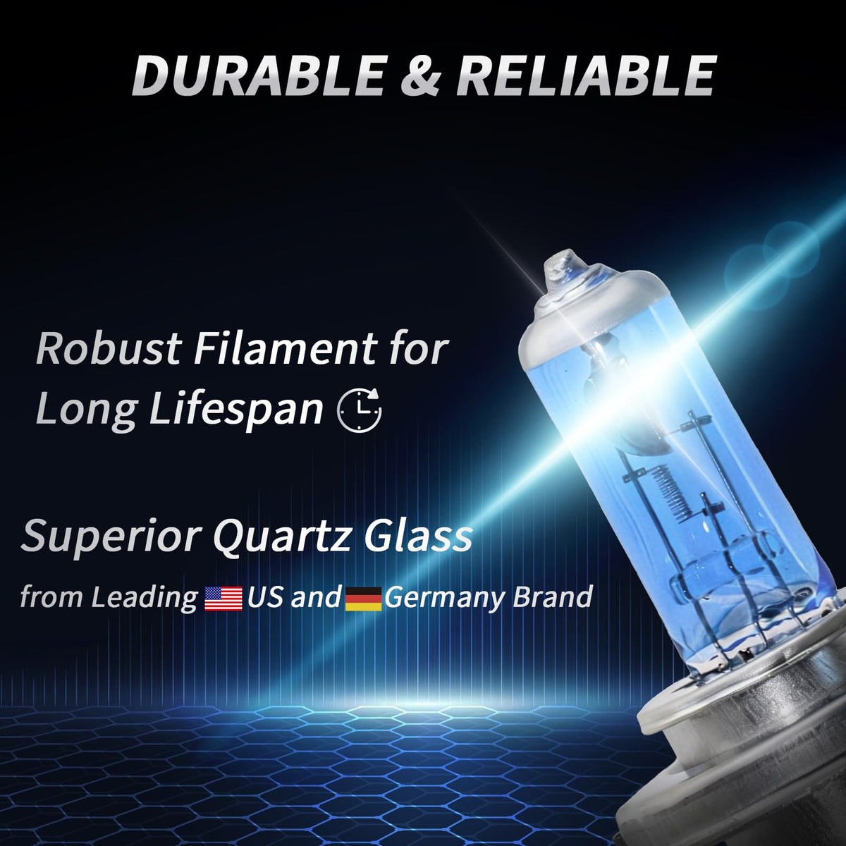 H4 Halogen Headlight Bulb 6000K Cool White Pack of 2 S75395