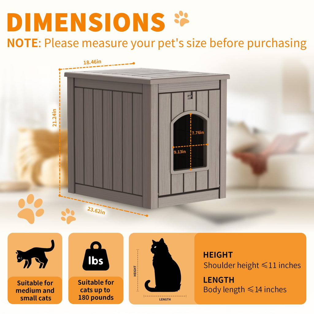 Gray Outdoor Cat House P5771