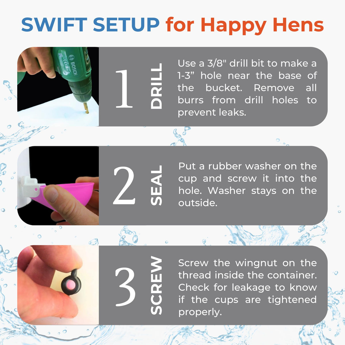 Automatic Chicken Waterer Cups 5 Pack R387
