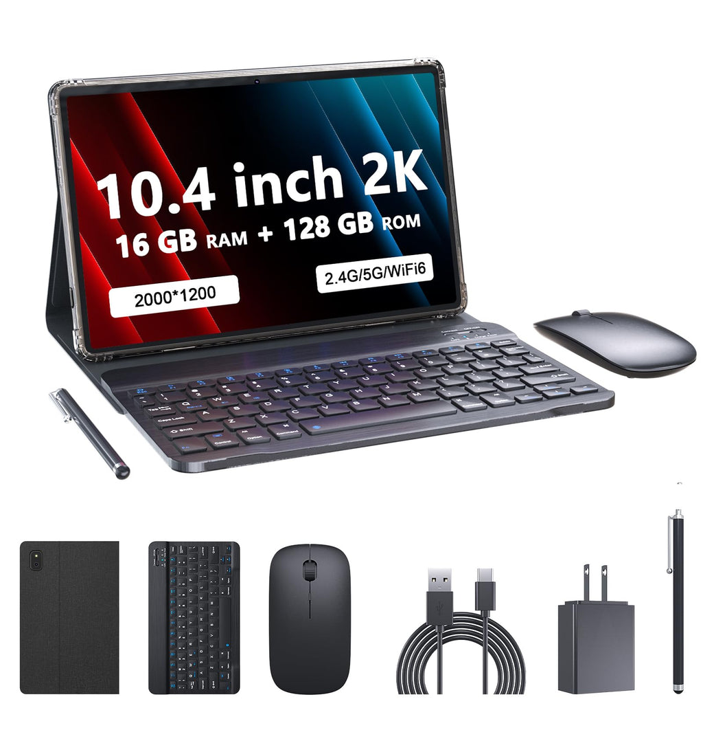 Android 13.0 10.4 Inch 16GB RAM 128GB ROM 2 in 1 Black Tablet F1811