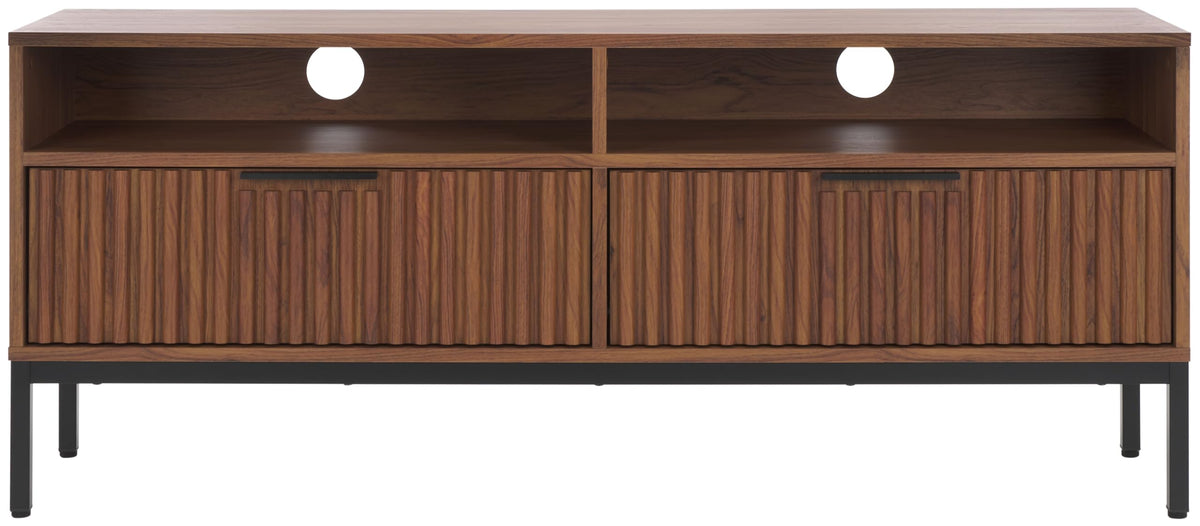 Walnut Brown Black 2 Drawer TV Stand V741612