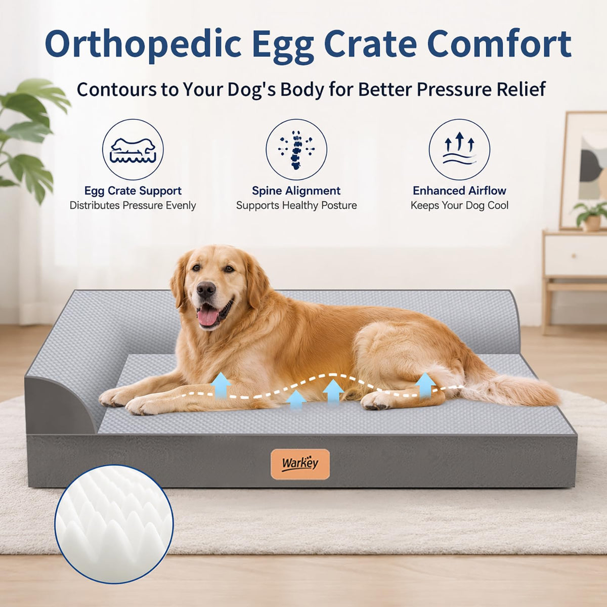 Cooling Orthopedic Memory Foam Dog Bed with Washable Cover B37220