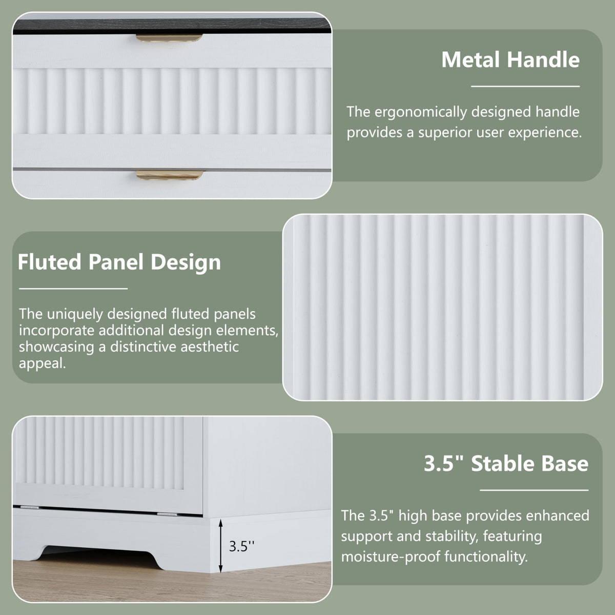 White Double Tilt Out Trash Can Cabinet V484120