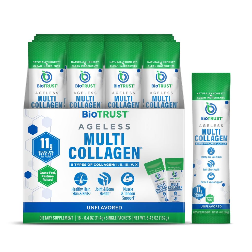 Multi Collagen Peptides Powder Types I II III V X Unflavored 16 Packets Q6012
