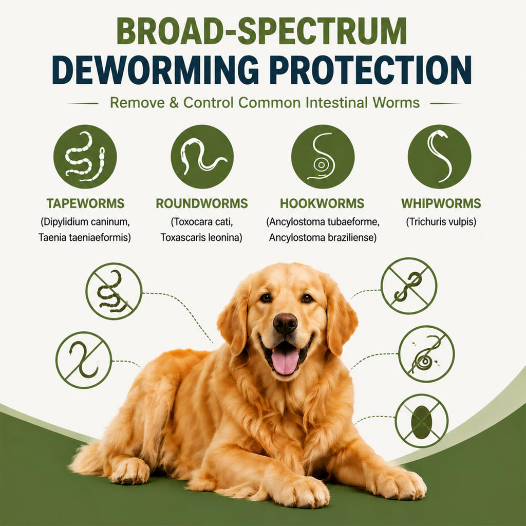 Dog Broad Spectrum Dewormer for Tapeworms, Hookworms and Roundworms J62352