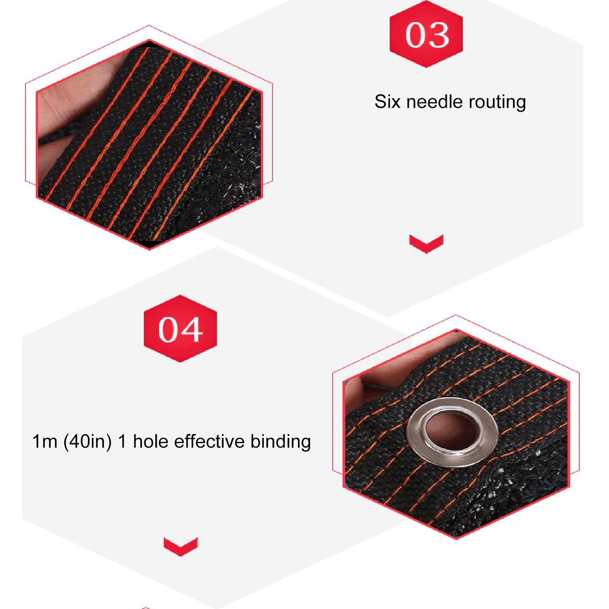 90% UV Resistant Black Shade Cloth with Grommets 5x9m L14087
