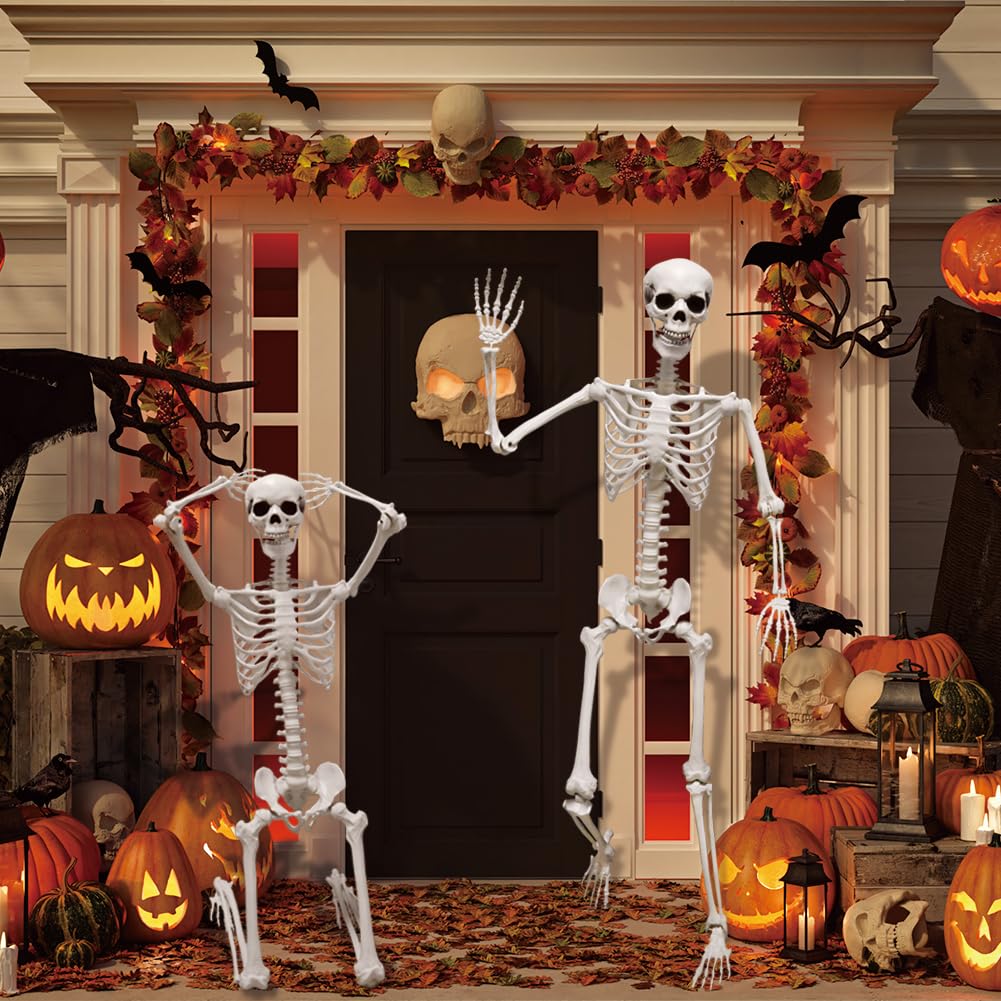 5.9FT Poseable Life Size Skeleton with Movable Joints Y803026