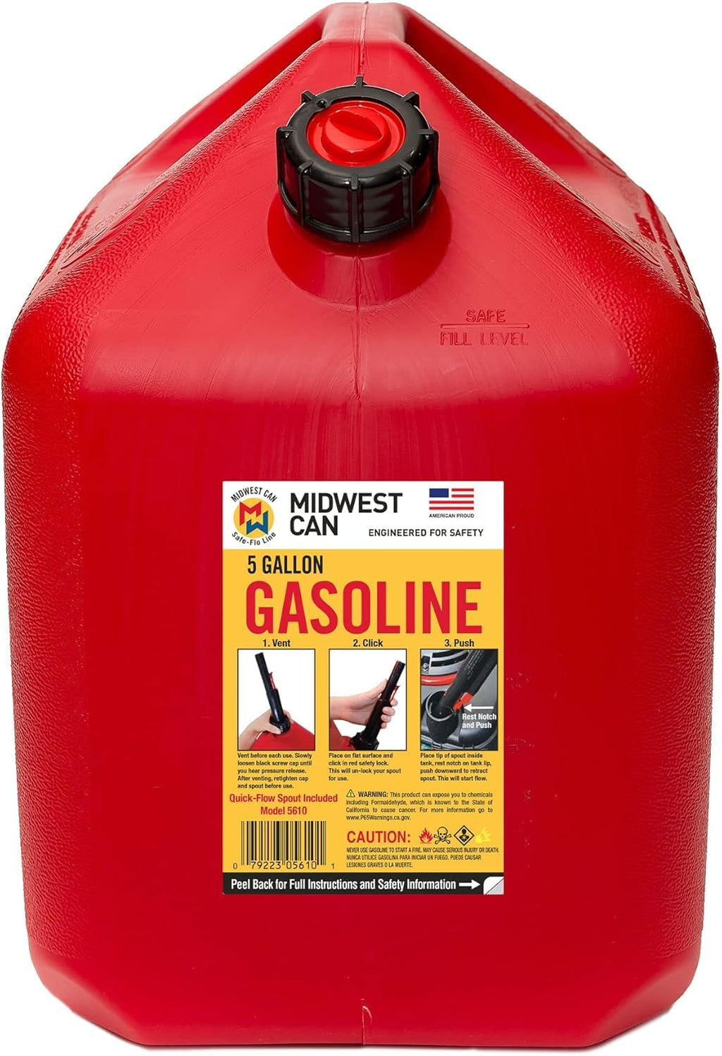 5 Gallon Gas Can Fuel Container with Spout 2 Pack Q613612