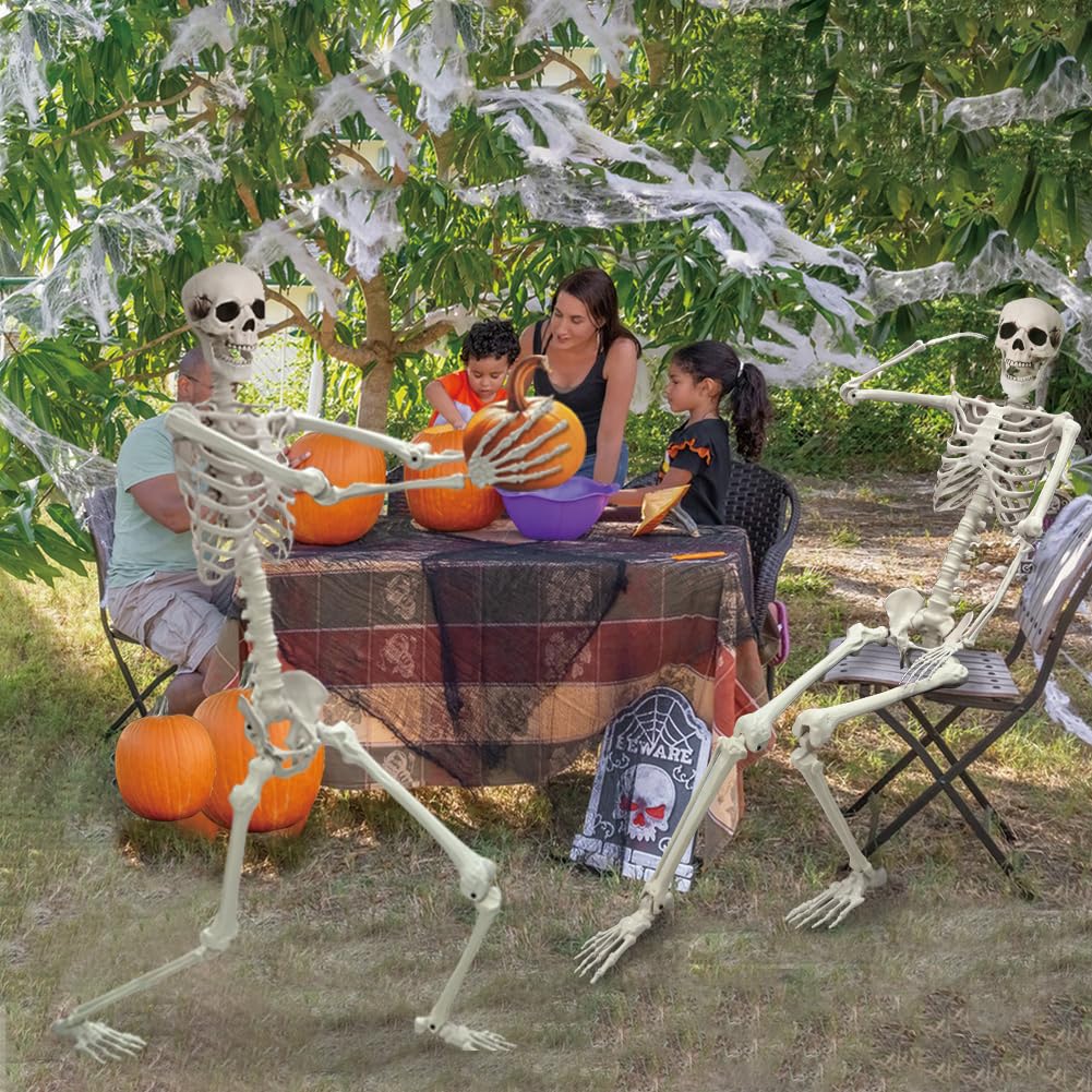 5.9FT Poseable Life Size Skeleton with Movable Joints Y803026