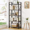 5 Tier Grey Wood and Metal Bookshelf P8148
