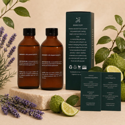 100% Pure Essential Oil Set Lavender & Bergamot 4 fl oz K558137