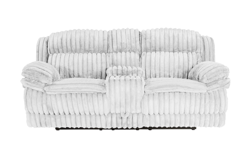 Light Gray Corduroy Manual Motion Loveseat P5617